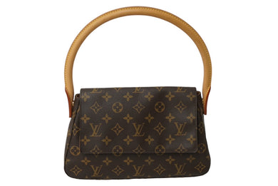 極美品 LOUIS VUITTON ルイヴィトン モノグラム ミニルーピング ワンショルダーバッグ M51147 ブラウン 中古 62484