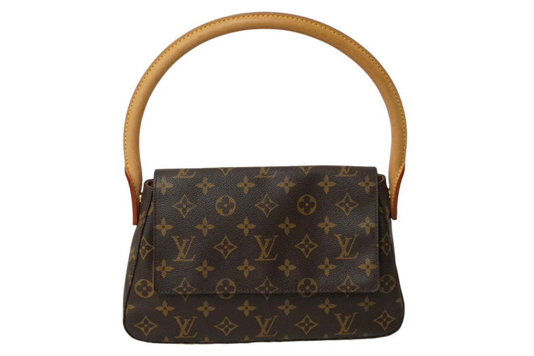 極美品 LOUIS VUITTON ルイヴィトン モノグラム ミニルーピング ワンショルダーバッグ M51147 ブラウン 中古 62484
