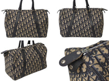Load image into Gallery viewer, Christian Dior クリスチャンディオール ボストンバッグ 30cm トロッター柄 ブラック ベージュ キャンバス レザー 良品 中古 62487