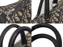 Load image into Gallery viewer, Christian Dior クリスチャンディオール ボストンバッグ 30cm トロッター柄 ブラック ベージュ キャンバス レザー 良品 中古 62487