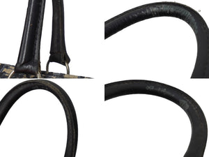 Christian Dior クリスチャンディオール ボストンバッグ 30cm トロッター柄 ブラック ベージュ キャンバス レザー 良品 中古 62487