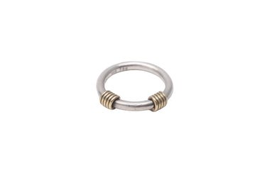 TIFFANY&Co. ティファニー バンドウィズ2ワイヤー コイル リング 指輪 K18 シルバー925 3.6g サイズ6.5号 美品 中古 62490