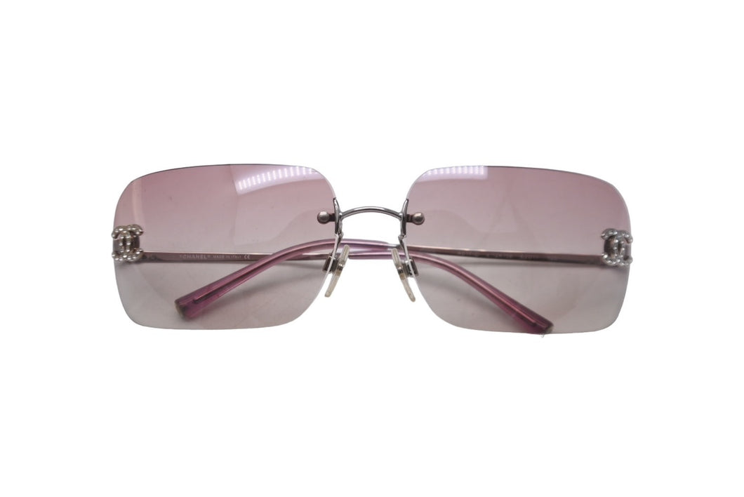 CHANEL シャネル サングラス ココマーク ラインストーン グラデーション 62◻︎17 120 4017-D c.124/58 ピンク 美品 中古 62493