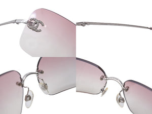 CHANEL シャネル サングラス ココマーク ラインストーン グラデーション 62◻︎17 120 4017-D c.124/58 ピンク 美品 中古 62493