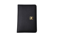 Load image into Gallery viewer, CHANEL シャネル 手帳カバー ココマーク 5番台 1998年 ブラック ゴールド金具 レザー 美品 中古 62494