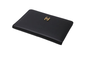 CHANEL シャネル 手帳カバー ココマーク 5番台 1998年 ブラック ゴールド金具 レザー 美品 中古 62494