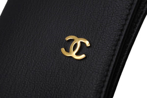CHANEL シャネル 手帳カバー ココマーク 5番台 1998年 ブラック ゴールド金具 レザー 美品 中古 62494