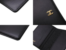 Load image into Gallery viewer, CHANEL シャネル 手帳カバー ココマーク 5番台 1998年 ブラック ゴールド金具 レザー 美品 中古 62494