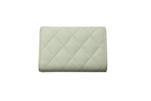 CHANEL シャネル クラシック スモール フラップ ウォレット 31番台 キャビアスキン ライトグリーン ゴールド金具 美品 中古 62497