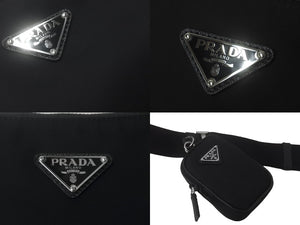新品同様 PRADA プラダ ショルダーバッグ ブラック ナイロン トライアングルロゴ 2VH113 2DMHF0002 中古 62498