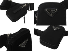 Load image into Gallery viewer, 新品同様 PRADA プラダ ショルダーバッグ ブラック ナイロン トライアングルロゴ 2VH113 2DMHF0002 中古 62498