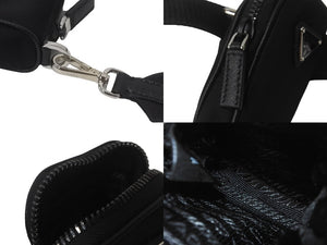 新品同様 PRADA プラダ ショルダーバッグ ブラック ナイロン トライアングルロゴ 2VH113 2DMHF0002 中古 62498