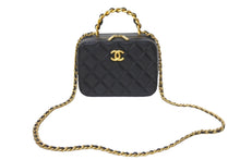 Load image into Gallery viewer, 極美品 CHANEL シャネル トップハンドル ヴァニティ スモール チェーン ショルダーバッグ ラムスキン ブラック ランダム 中古 62501