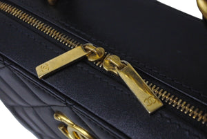 極美品 CHANEL シャネル トップハンドル ヴァニティ スモール チェーン ショルダーバッグ ラムスキン ブラック ランダム 中古 62501