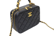 Load image into Gallery viewer, 極美品 CHANEL シャネル トップハンドル ヴァニティ スモール チェーン ショルダーバッグ ラムスキン ブラック ランダム 中古 62501