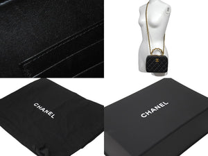極美品 CHANEL シャネル トップハンドル ヴァニティ スモール チェーン ショルダーバッグ ラムスキン ブラック ランダム 中古 62501