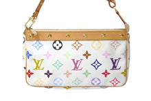 Load image into Gallery viewer, 新品同様 LOUIS VUITTON ルイヴィトン 村上隆 ホワイト ポシェットアクセソワール マルチカラー M92649 中古 62503