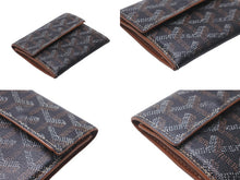 画像をギャラリービューアに読み込む, GOYARD ゴヤール マリニー コインケース ヘリンボーン 二つ折り MARIGNPMLTY01CL03P ブラック ブラウン 美品 中古 62505