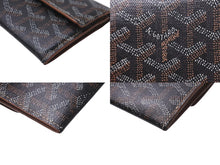画像をギャラリービューアに読み込む, GOYARD ゴヤール マリニー コインケース ヘリンボーン 二つ折り MARIGNPMLTY01CL03P ブラック ブラウン 美品 中古 62505