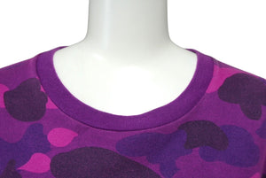 A BATHING APE アベイシングエイプ 半袖Ｔシャツ 001CSJ201015M XLサイズ カモフラージュ コットン パープル 美品 中古 62511