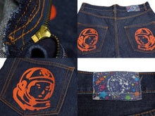 Load image into Gallery viewer, Billionaire Boys Club ビリオネアボーイズクラブ 宇宙飛行士プリントデニムパンツ サイズXL ブルー シルバー金具 美品 中古 62512