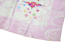 Load image into Gallery viewer, LOUIS VUITTON ルイヴィトン × 村上隆 カレ ウェーブ スカーフ パンダ ロゴ ピンク ホワイト 2003年限定 良品 中古 62522