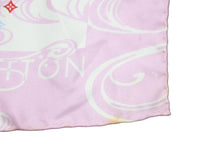 Load image into Gallery viewer, LOUIS VUITTON ルイヴィトン × 村上隆 カレ ウェーブ スカーフ パンダ ロゴ ピンク ホワイト 2003年限定 良品 中古 62522