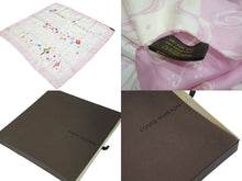 Load image into Gallery viewer, LOUIS VUITTON ルイヴィトン × 村上隆 カレ ウェーブ スカーフ パンダ ロゴ ピンク ホワイト 2003年限定 良品 中古 62522