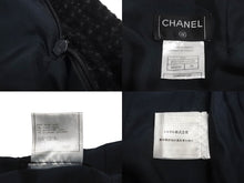 Load image into Gallery viewer, CHANEL シャネル ツイードセットアップ 02年 ネイビー ブラック P19831V11550 P19788V11550 サイズ上42 下38 美品 中古 62527