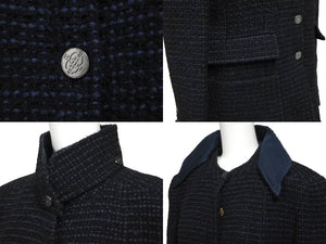 CHANEL シャネル ツイードセットアップ 02年 ネイビー ブラック P19831V11550 P19788V11550 サイズ上42 下38 美品 中古 62527