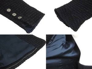 CHANEL シャネル ツイードセットアップ 02年 ネイビー ブラック P19831V11550 P19788V11550 サイズ上42 下38 美品 中古 62527