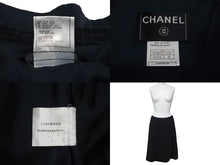 Load image into Gallery viewer, CHANEL シャネル ツイードセットアップ 02年 ネイビー ブラック P19831V11550 P19788V11550 サイズ上42 下38 美品 中古 62527