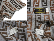 画像をギャラリービューアに読み込む, FENDI フェンディ パイル地ズッカ柄 ポロシャツ ブラウン コットン グレー サイズ44 美品 中古 62529 