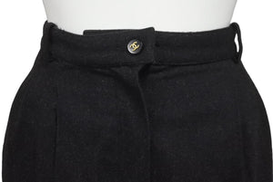 CHANEL シャネル サイドリボンパンツ リボンテープ ロゴ ココマークボタン サイズ36 ブラック 美品 中古 62531