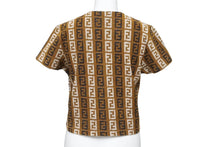 Load image into Gallery viewer, FENDI フェンディ 半袖Ｔシャツ サイズ44 ズッカ 総柄 D-OS-9300DW コットン ナイロン ブラウン グレー 美品 中古 62532