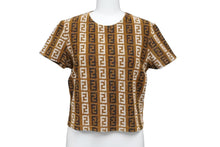 Load image into Gallery viewer, FENDI フェンディ 半袖Ｔシャツ サイズ44 ズッカ 総柄 D-OS-9300DW コットン ナイロン ブラウン グレー 美品 中古 62532