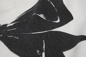 CHANEL シャネル ココマーク リボンプリント 半袖Ｔシャツ ホワイト ブラック 品質タグなし 美品 中古 62533