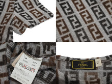 画像をギャラリービューアに読み込む, 極美品 FENDI フェンディ 半袖Ｔシャツ サイズ42 ズッカ総柄 D-OS-9300DW コットン ナイロン ブラウン グレー 中古 62534 