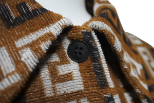 極美品 FENDI フェンディ ポロシャツ サイズ42 ズッカ柄 総柄 パイル生地 コットン ナイロン マルチカラー 中古 62535 