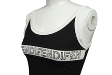 Load image into Gallery viewer, FENDI フェンディ テープロゴタンクトップ ノースリーブ ブラック ホワイト サイズ42 美品 中古 62536