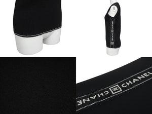 CHANEL シャネル スポーツライン ニット タンクトップ・ノースリーブ P22076V01420 ブラック サイズ38 美品 中古 62537