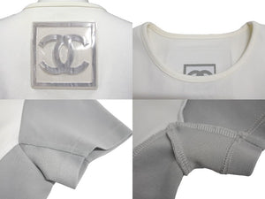 CHANEL シャネル 半袖Ｔシャツ スポーツライン ココマーク サイズ40 P17575V09971 ホワイト グレー 美品 中古 62541