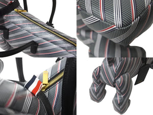 極美品 THOM BROWNE トムブラウン ハンドバッグ ミディアムグレー モノグラムコーティングキャンバス HECTORバッグ 犬 グレー MAG050A07557035 中古 62545