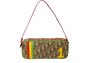 Christian Dior クリスチャンディオール トロッター ワンショルダーバッグ ハンドバッグ 05-MA-0044 ラスタカラー 美品 中古 62546