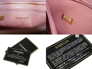 極美品 CHANEL シャネル 復刻トート 6番台 ハンドバッグ ココマーク キャビアスキン ピンク ゴールド金具 中古 62549