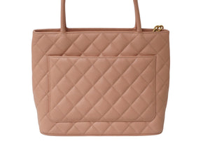 極美品 CHANEL シャネル 復刻トート 6番台 ハンドバッグ ココマーク キャビアスキン ピンク ゴールド金具 中古 62549