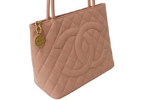 Load image into Gallery viewer, 極美品 CHANEL シャネル 復刻トート 6番台 ハンドバッグ ココマーク キャビアスキン ピンク ゴールド金具 中古 62549