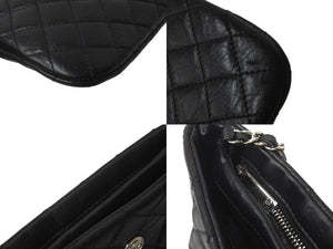 CHANEL シャネル キルティング ココマーク ミニショルダーバッグ 17番台 ブラック シルバーチェーン カーフ 美品 中古 62551