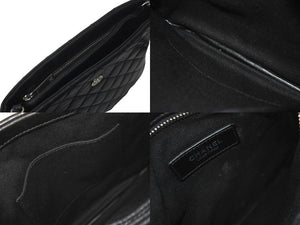 CHANEL シャネル キルティング ココマーク ミニショルダーバッグ 17番台 ブラック シルバーチェーン カーフ 美品 中古 62551