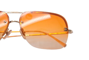 CHANEL シャネル サングラス ココマーク オレンジ系 ゴールド 4012 c.125/56 57□12 130 美品 中古 62554